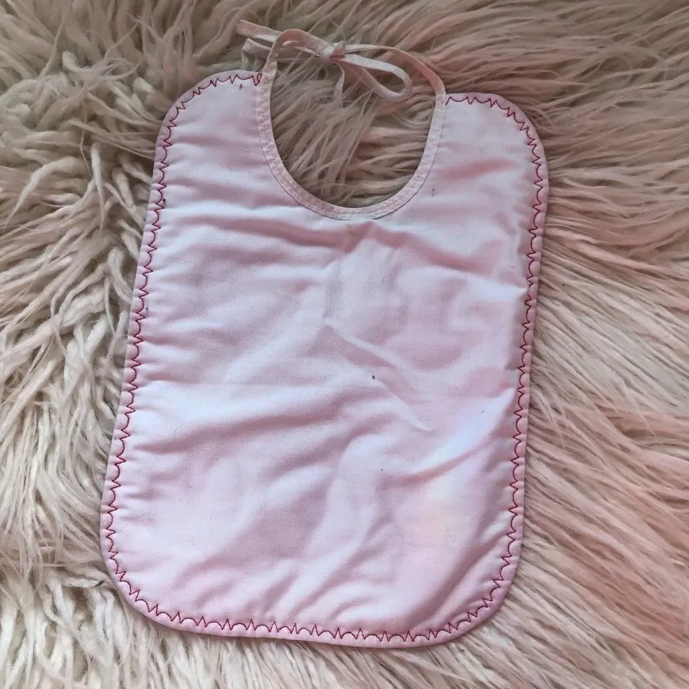 Vintage I LOVE YOU Handmade Baby Bib